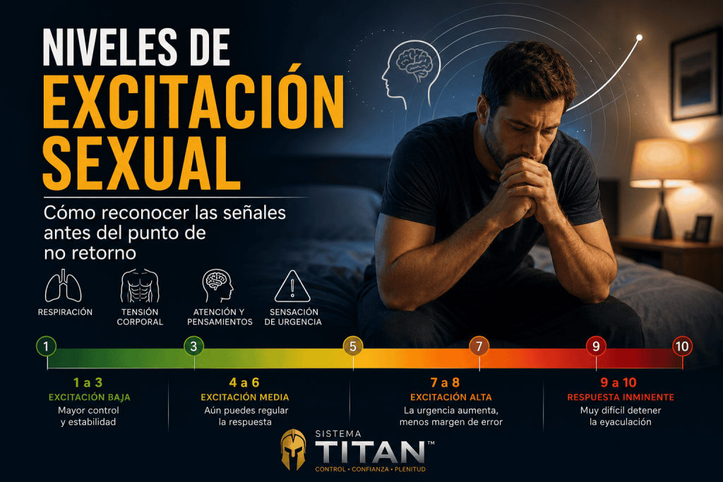 Niveles de excitación sexual y señales corporales antes del punto de no retorno.